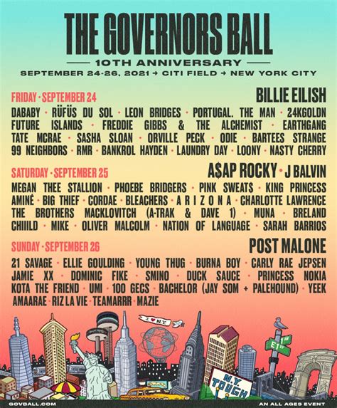 The governors ball - J. Cole, Halsey and Kid Cudi will headline the 2022 Governors Ball Music Festival, set to take place Friday, June 10 through Sunday, June 12 at the Citi Field complex in Queens, New York, Founders ...